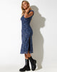 Abbildung: Lona Midikleid in Flower Garden Blau