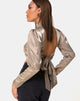 Image of Lona Langarm-Top in Satin Taupe