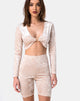 Image of Bike Short aus cremefarbenem Crushed Velvet
