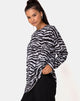 Image of Lotsun Sweatshirt in Animal Drip Grau