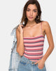 Bild von Lucia Mieder in 70s Streifen Rosa Horizontal