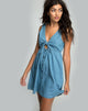 Image of Lyset Kleid mit Ausschnitt aus Sommerwaschung Denim Chambray