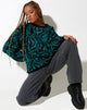 Image of Mably Pullover in Jagged Swirl Grün und Schwarz