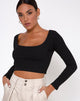 Bild von Maby Crop Top Rib Schwarz