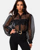 Image of Makiza Top aus schwarzem Organza