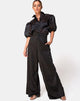 Image of Mara Hose aus Satin Schwarz