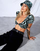 Bild von Malz Crop Top in Wavey Zebra Mint