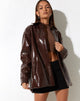 Image of MOTEL X IRIS Mamba Hemd in Croc PU Dunkelbraun