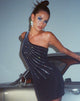 Mandan Minikleid aus Krepp Schwarz Hotfix Diamante