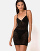 Image of Maneda Kleid in Kroko-Flock Schwarz