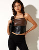 Bild von Manipa Crop Top in PU Bitter Chocolate