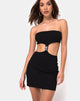 Image of Maraya Minikleid in Schwarz mit silberner Schnalle