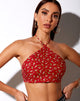 Bild von Maudy Crop Top in Falling For You Floral Rot