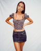 Bild von Mazu Crop Top in Ditsy Rose Schwarz
