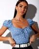 Bild von Mazu Crop Top in Skater Polka Blau