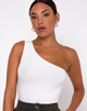 Image of Medi One Shoulder Top in Elfenbein