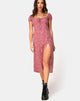 Image of Milla Kleid in Ditsy Rose Rot Silber