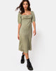Image of Millo Midikleid aus Satin Ditsy Rose Sage