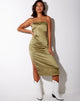 Image of Mirzani Midikleid aus Satin Olive