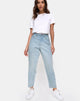 Bild von Mom Jeans in blauer Waschung