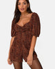Bild von Monali Playsuit in Crinkle Ditsy Leopard Orange