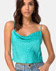 Image of Mordes Top in Satin Ditsy Rose Blau
