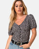 Image of Moria Top in Ditsy Rose Schwarz
