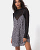Image of Sanna Slip Dress in Ditsy Rose Schwarz