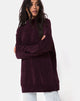 Image of Neve Oversize-Pulloverkleid aus Chenille Pflaume