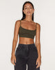 Bild von Keenan Crop Top aus Lycra Olive