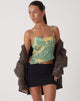Bild von MOTEL X OLIVIA NEILL Asteria Crop Top in Collage Floral Shadow Green