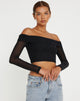 Bild von Nagini Bardot Crop Top in Schwarz