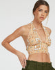 Bild von Nanda Crop Top in Picnic Print Braun