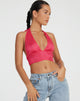 Bild von Nanda Crop Top in Satin Zebra Hot Pink