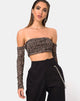 Image of Nareen Off Shoulder Top aus Tigernetz Tan