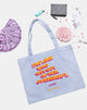 Image of Tote Bag in Soft Blue mit Überziehungskredit Text Text X Top Girl