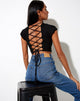 Image of Natka Crop Top aus Rippe Schwarz