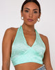 Bild von Naya Crop Top in Satin Zebra Aquamarin