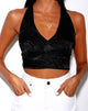 Image of Naya Crop Top aus Satin Zebra Schwarz