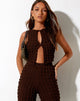 Bild von Neno Crop Top aus Bubble Jersey Braun