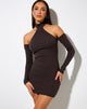 Image of Nevair Minikleid aus Rippstrick mit geschwärzter Perle