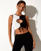 Image of Nida Crop Top aus Krepp Schwarz und Weiß