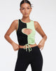 Bild von Nida Crop Top aus Krepp Schwarz und Limone