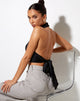 Image of Noela Crop Top aus Satin Schwarz