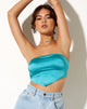 Bild von Nolda Crop Top in Satin Aqua Blau