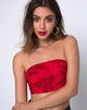 Bild von Nolia Tube Top in Tonal Floral Rot