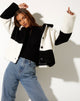 Image of Nuna Jacket in Borg Panelled Schwarz und Weiß