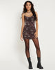 Bild von Okami Neckholder Mini Dress in Botanical Floral Brown