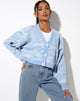 Bild von Olina Cropped Cardi in Zebra Blau Grau