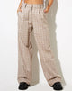 Image of Onfal Hose mit weitem Bein in Taupe Check